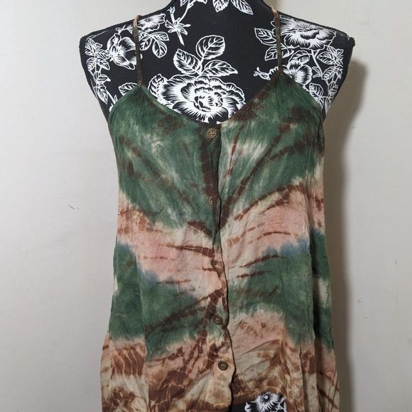 Flowy Tie Dye Tank Top Size Large - Picture 2 of 5